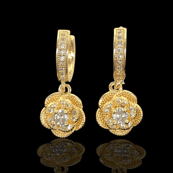 OLE 0203 -18K Gold Filled Oro Laminado EARRINGS, NEW - KUANIA