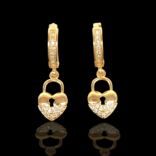 OLE 0205 -18K Gold Filled Oro Laminado EARRINGS, NEW - KUANIA