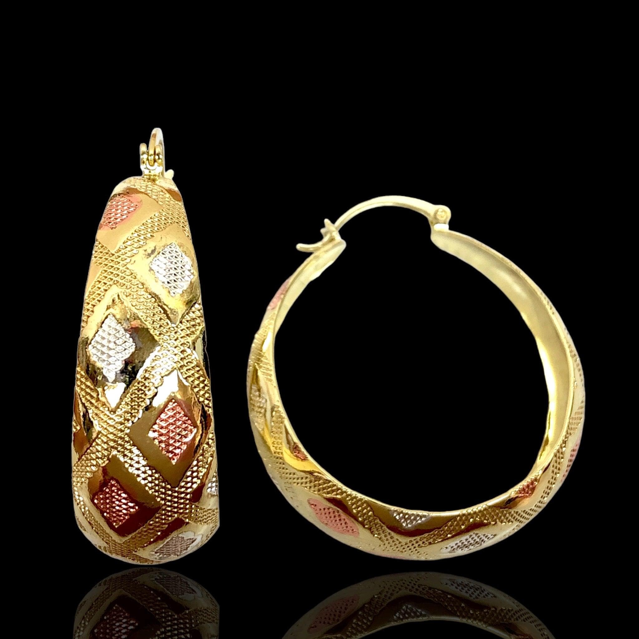 OLE 0376 -18K Gold Filled Oro Laminado EARRING, NEW - KUANIA