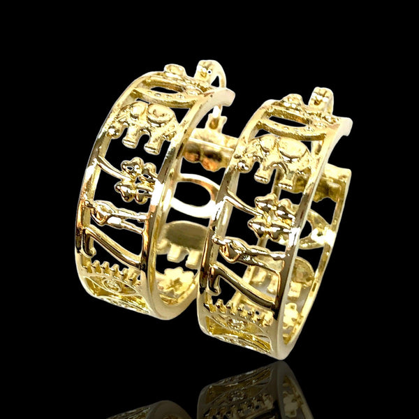 OLE 0381 -18K Gold Filled Oro Laminado EARRINGS, NEW - KUANIA
