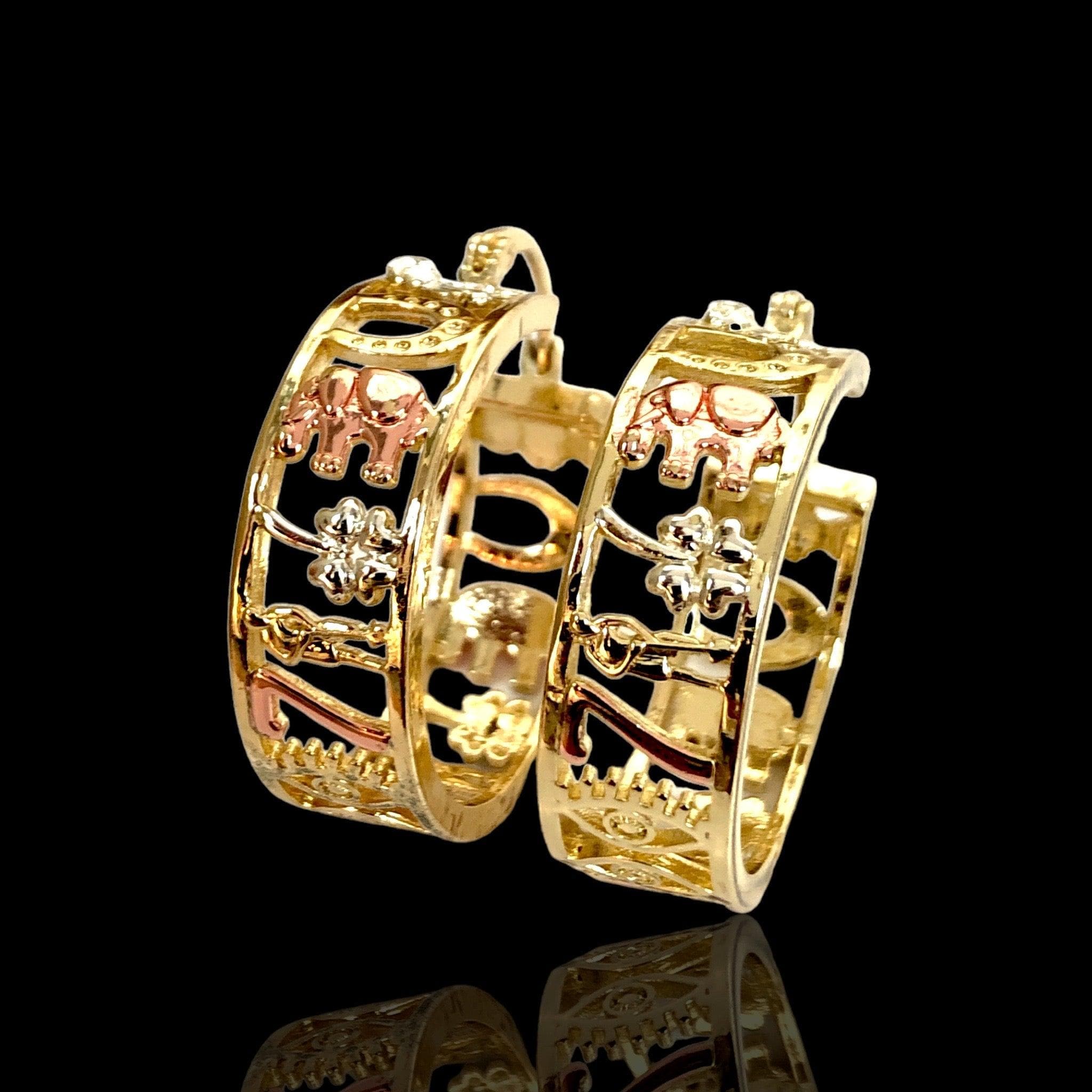 OLE 0381 -18K Gold Filled Oro Laminado EARRINGS, NEW - KUANIA