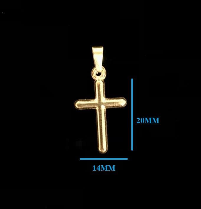 OLP 0192 -18K Gold Filled Oro Laminado CROSS, NEW, PENDANT, STAINLESS STEEL - KUANIA